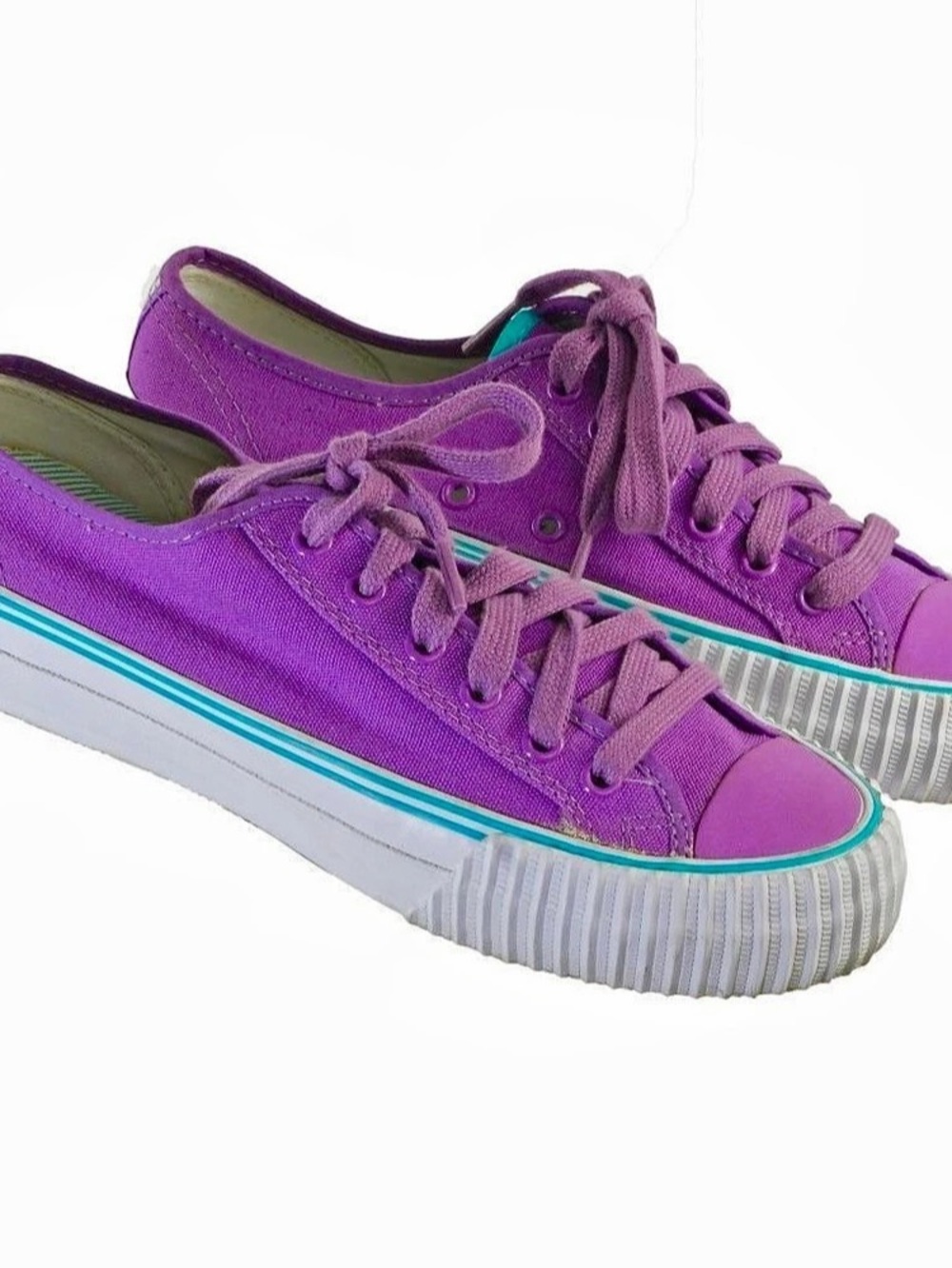 P.F. Flyers Center Lo Reissue Purple & White Sneakers Size US 7 Like New!!